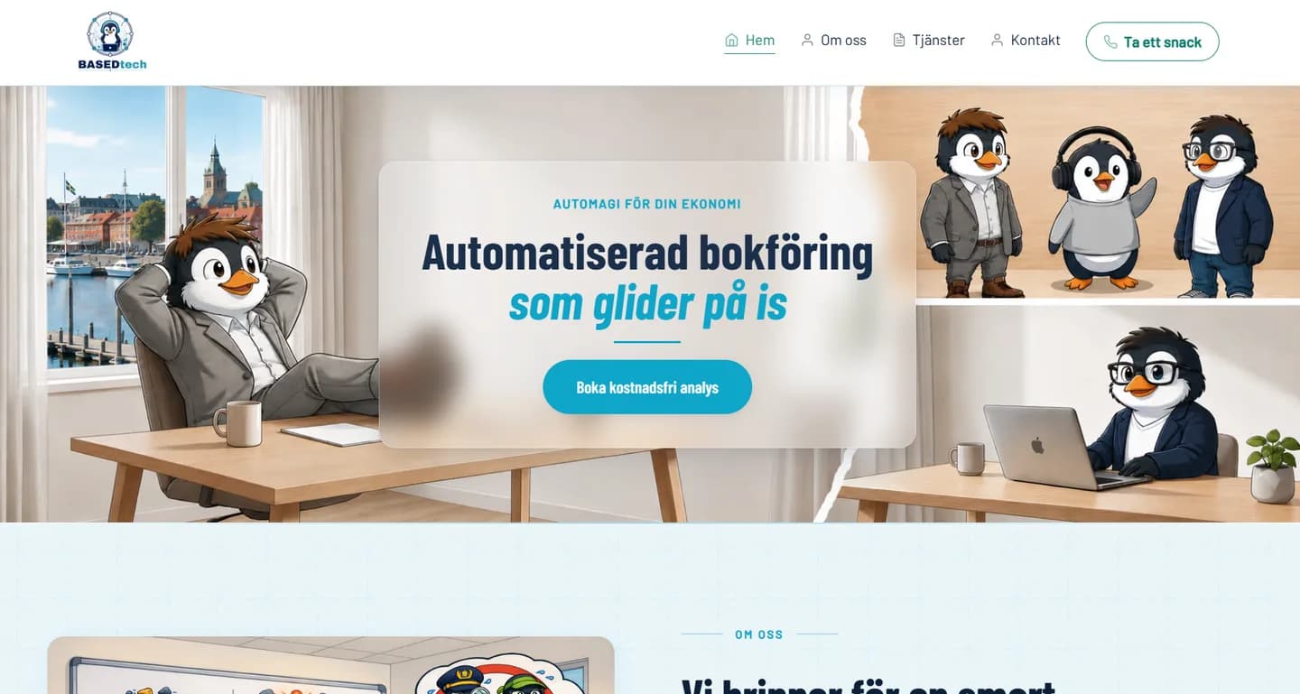 Screenshot of BASEDtech Sweden on desktop