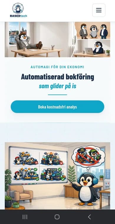 Screenshot of BASEDtech Sweden on mobile