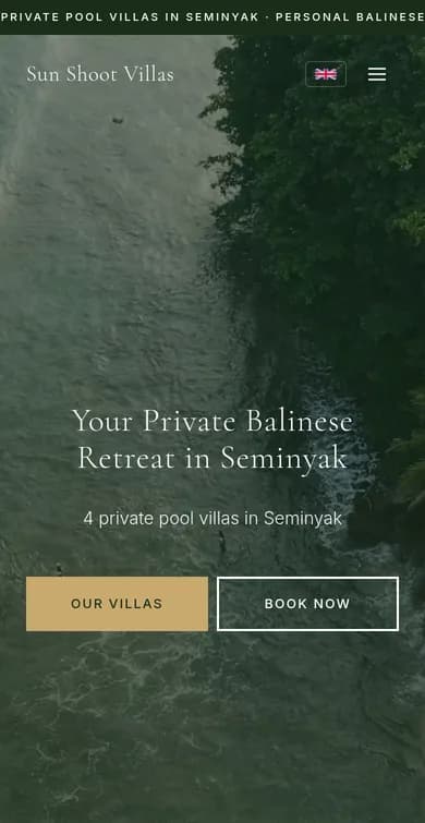 Screenshot of Sun Shoot Villas on mobile